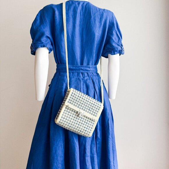 Vintage crochet beaded Square Crossbody Purse - Picture 10 of 10